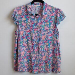 Grand & Greene blue floral print blouse-M